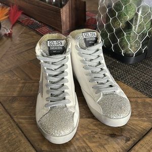 Golden sneakers size 8